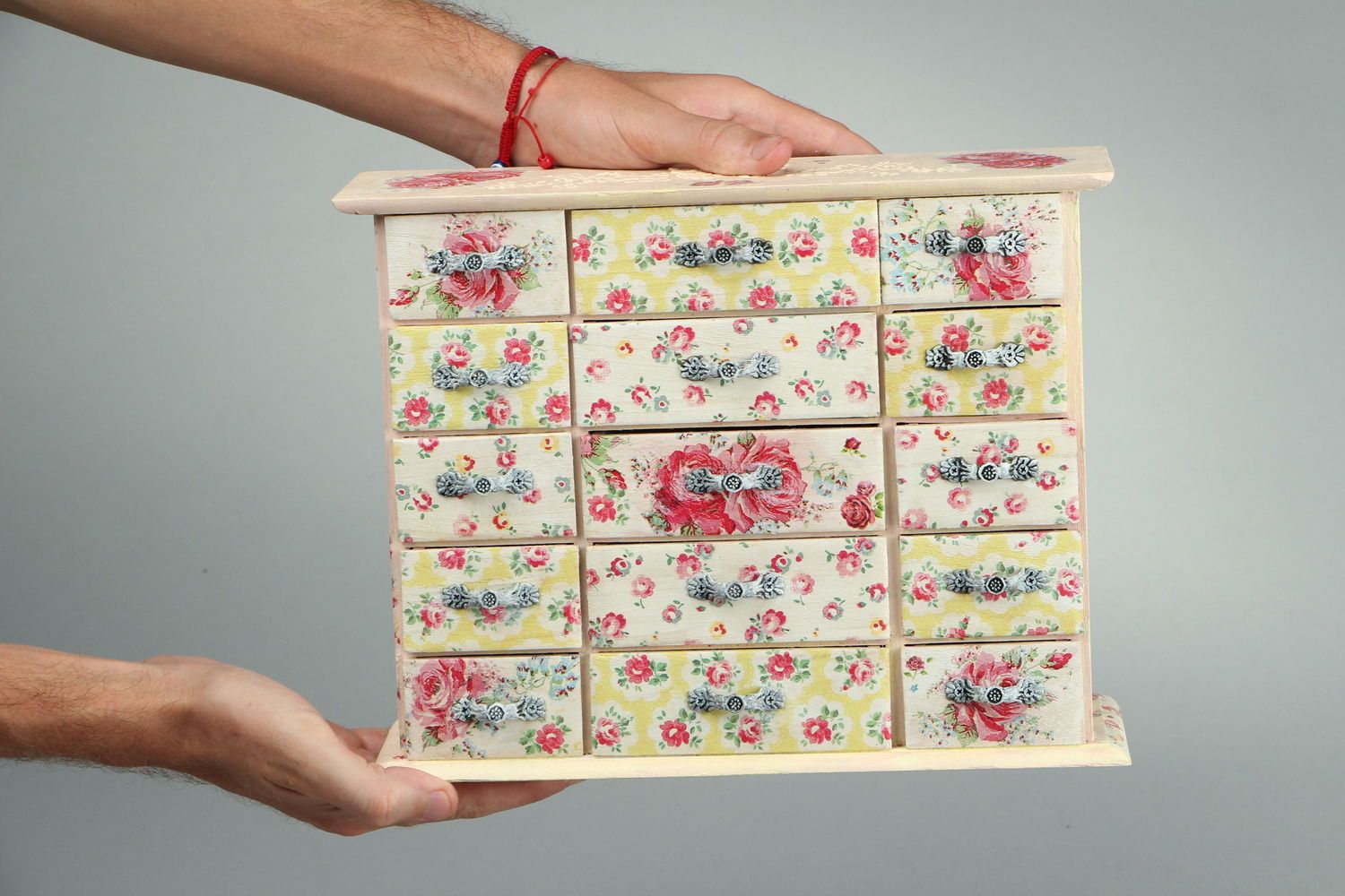 Caja de joyas de madera minicajonera de 15 cajones foto 5
