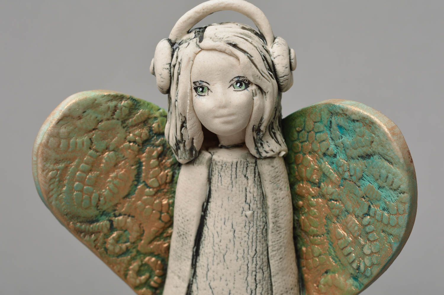 Handmade bemalte Porzellan Statuette Engel für Haus Interieur Figurine  foto 3