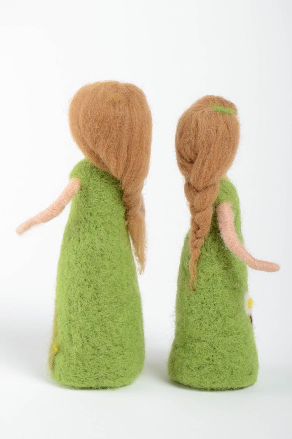 Handmade Puppen Set Designer Spielzeuge Geschenk für Frau 2 Stück Trockenfilzen foto 4