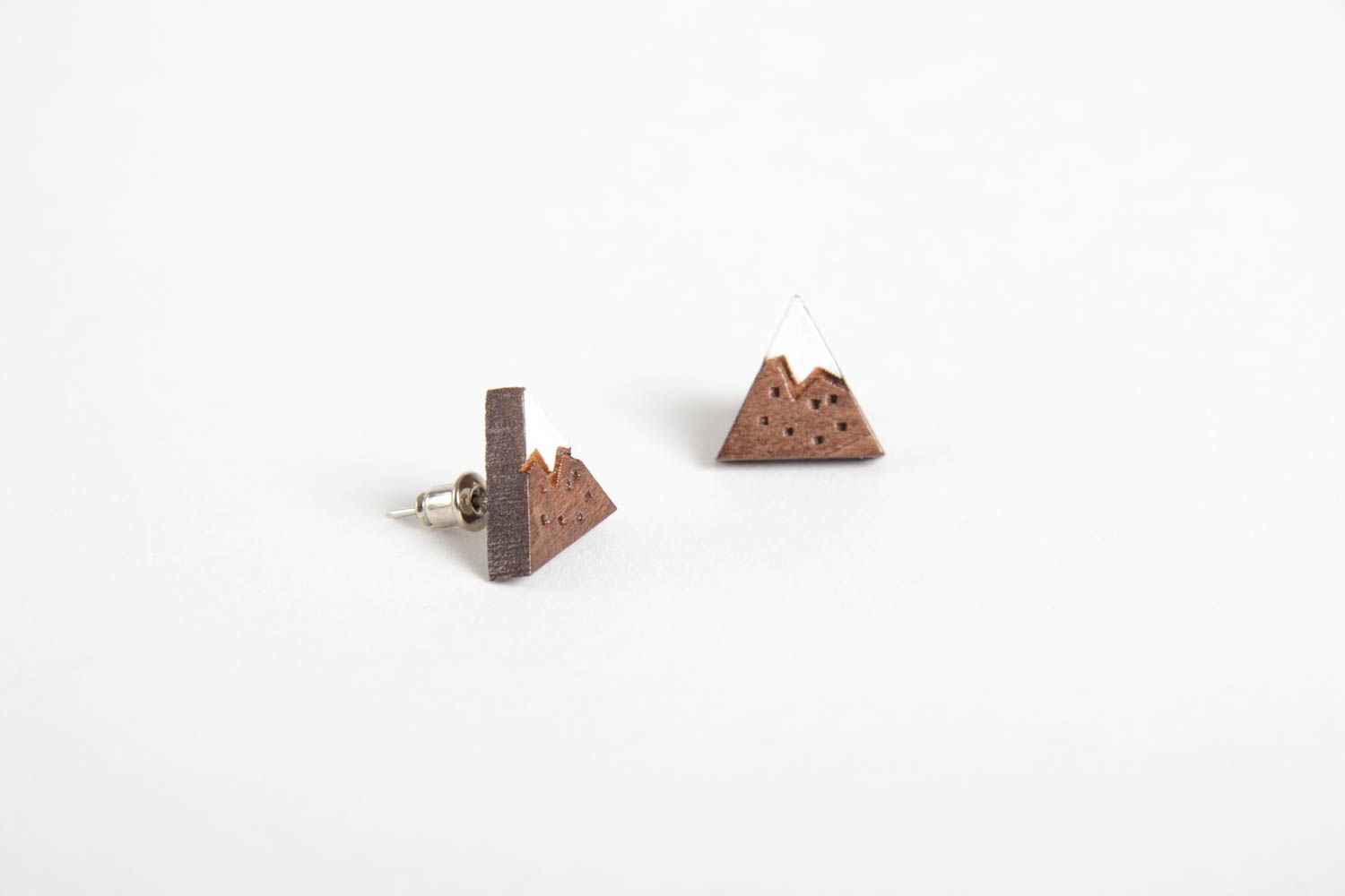 Elite handmade stud earrings wooden earrings artisan jewelry designs gift ideas photo 5