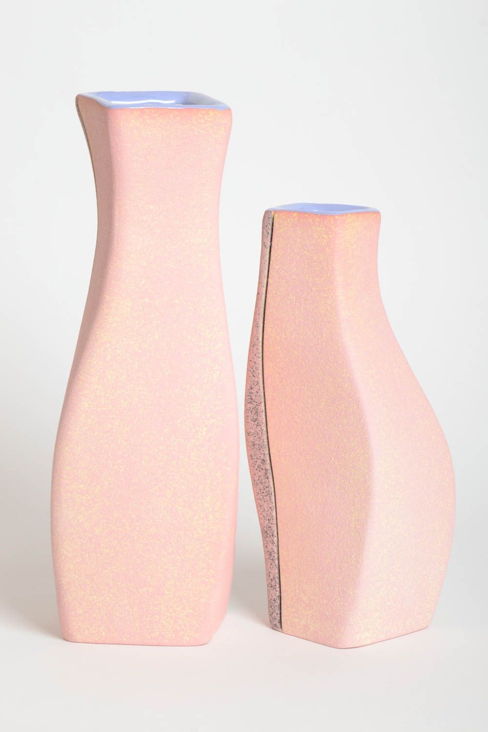 Vases design fait main Déco maison 2 pièces en argile Cadeau original hauts photo 4