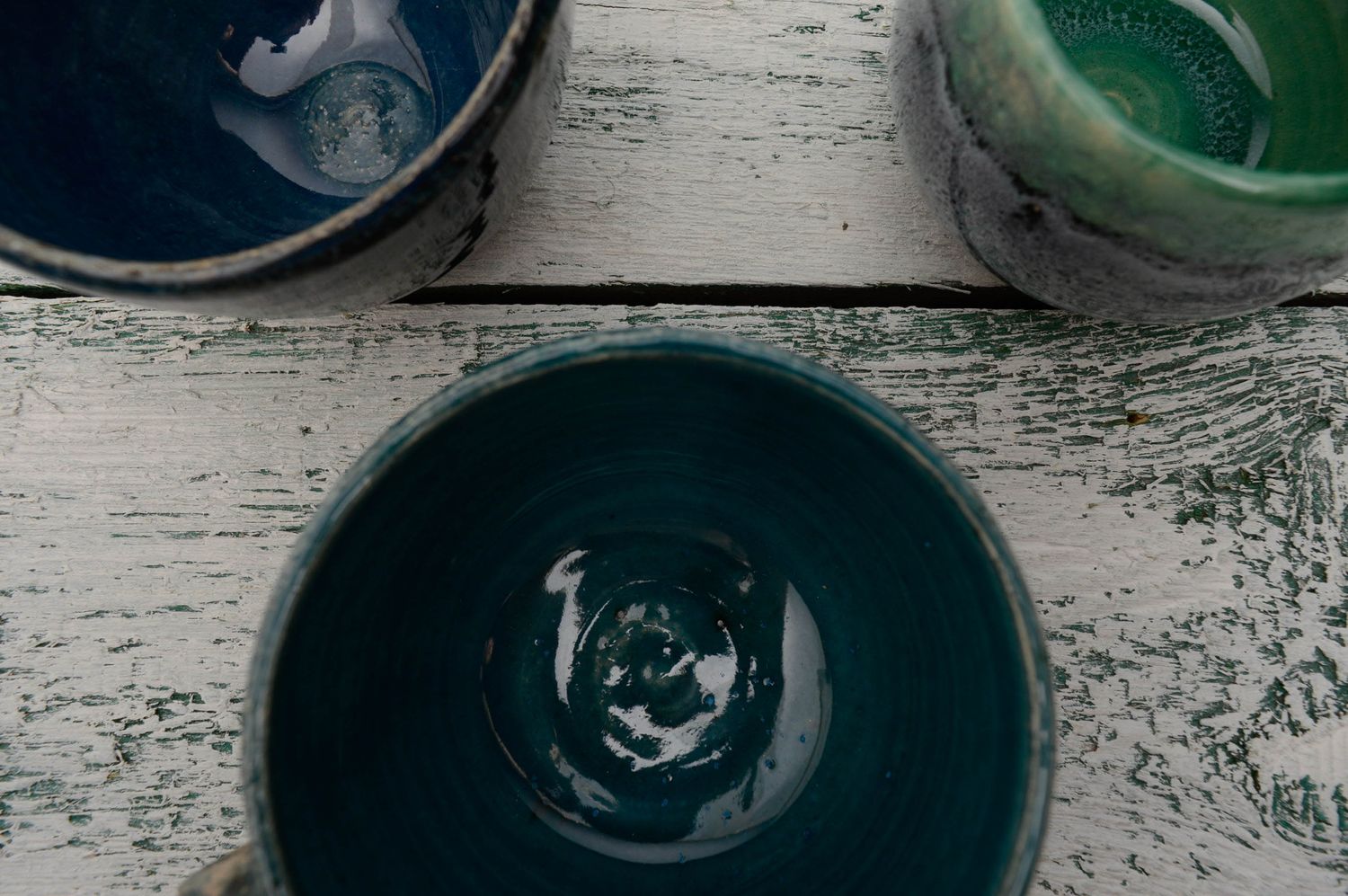 Art ceramic malachite glazed 8 oz teacup with handle photo 5