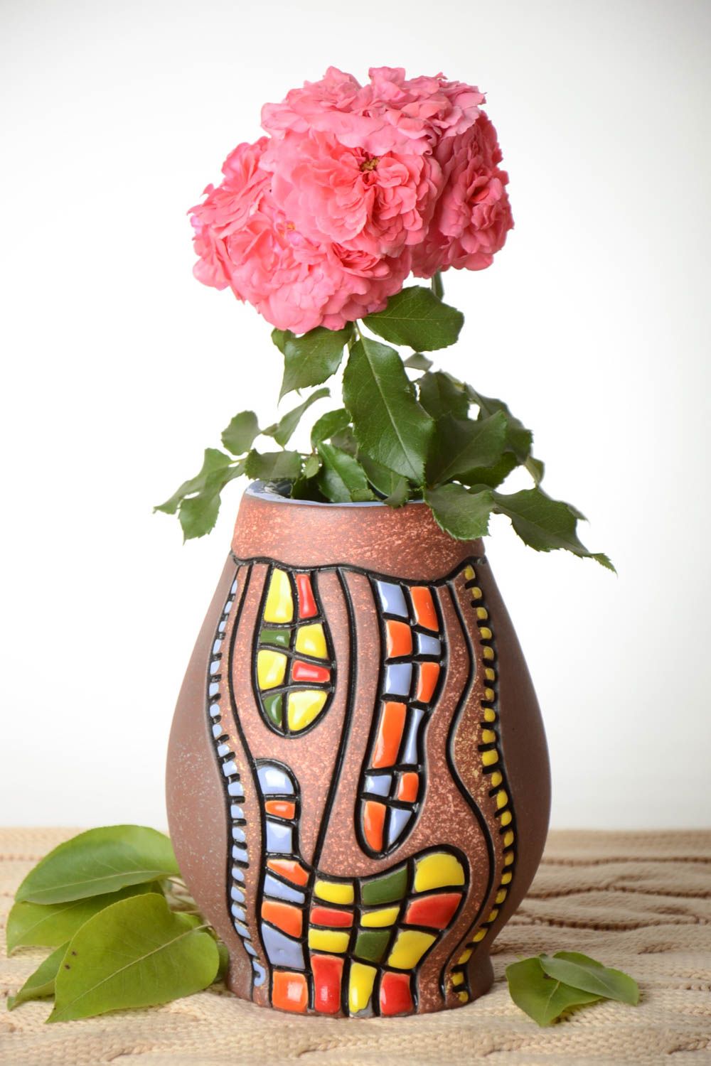 Керамическая ваза ручной работы настольная ваза сувенир ручной работы  фото 1