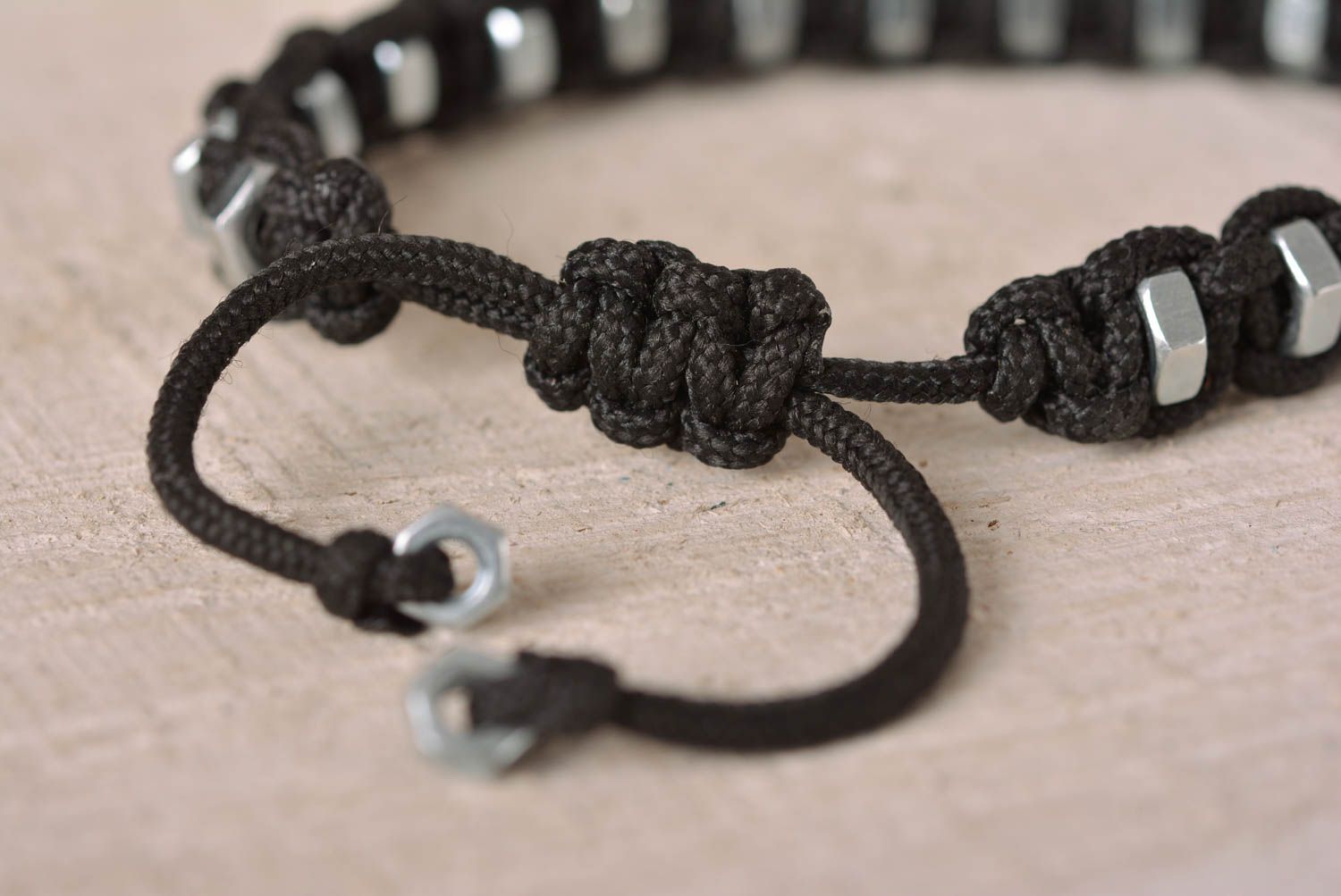 Beautiful handmade woven cord bracelet stylish macrame bracelet unisex gift idea photo 4
