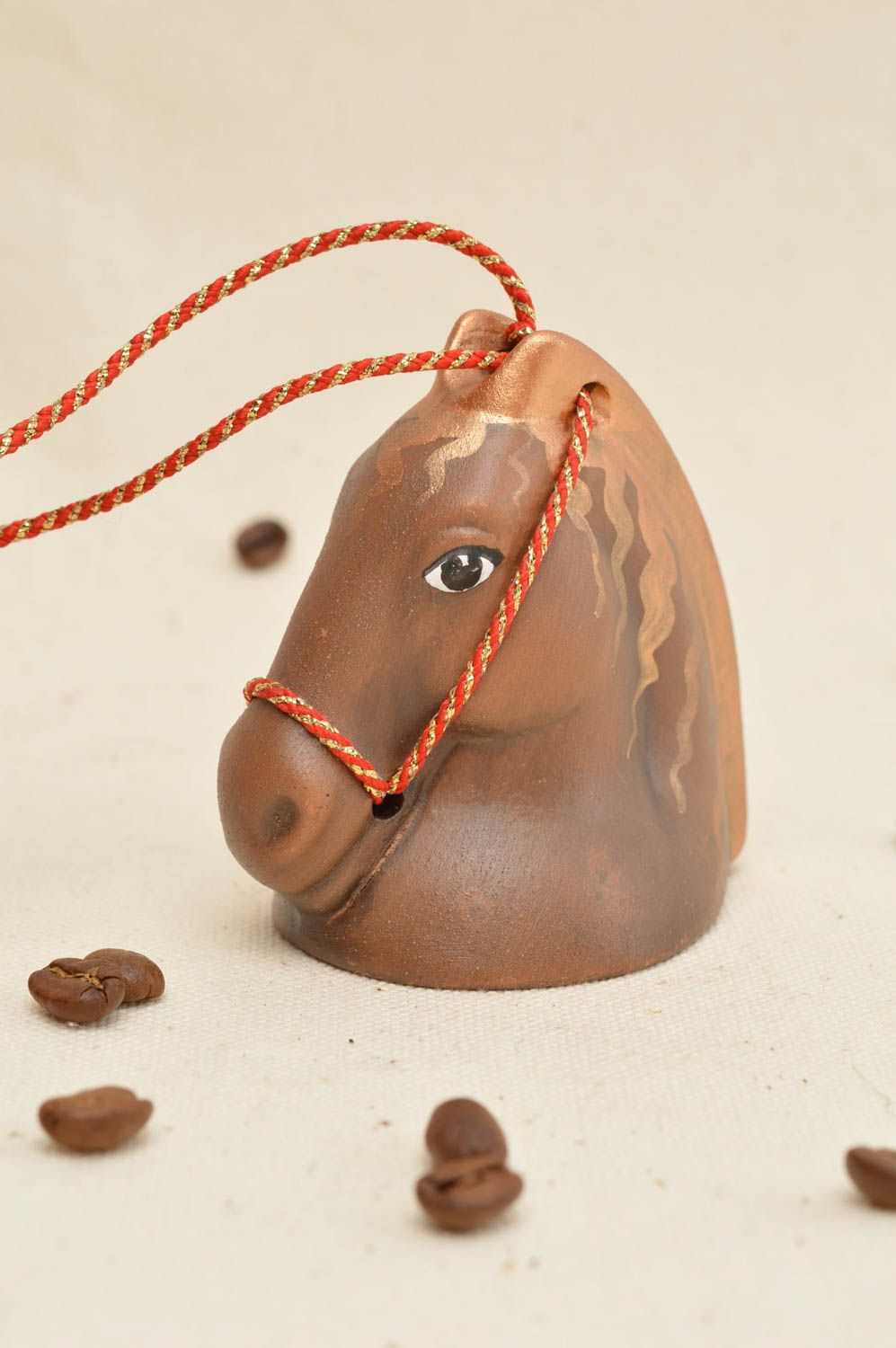 Campana artesanal en forma de caballo para decorar la casa regalo original foto 1
