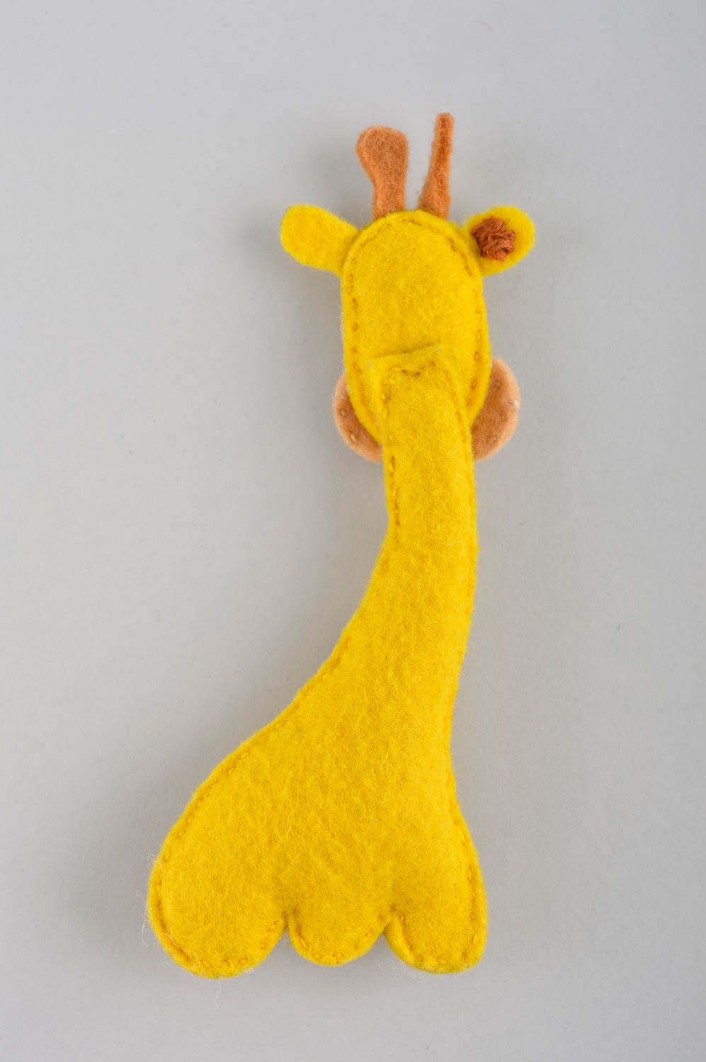 Игрушка ручной работы игрушка из шерсти игрушка из войлока Жираф желтый фото 3