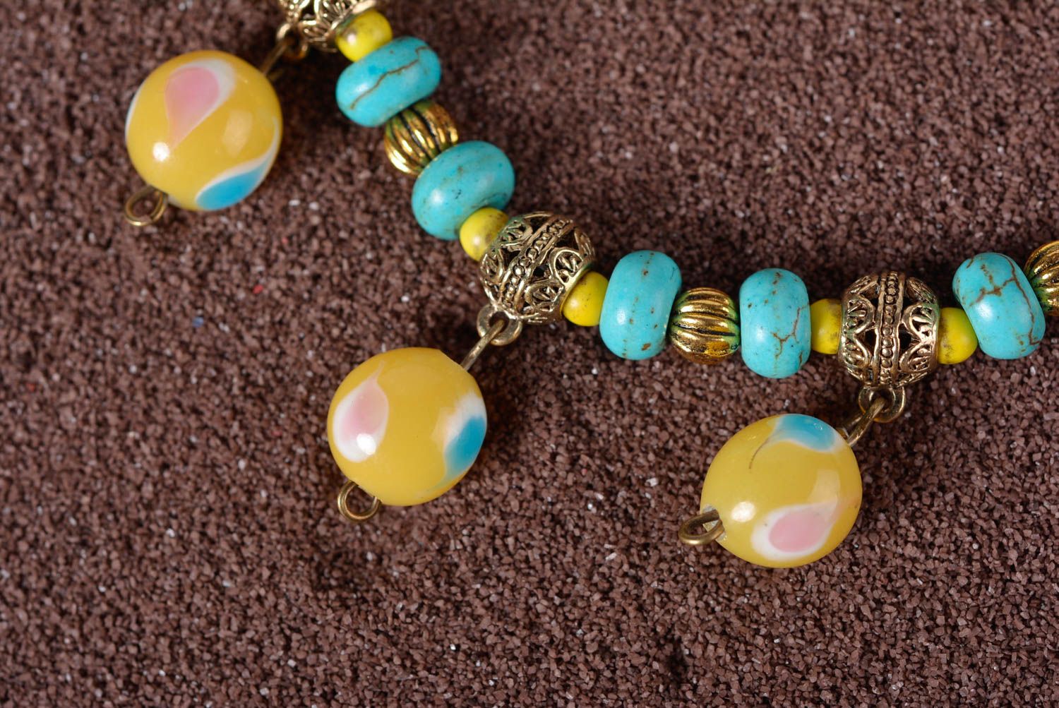 Designer necklace beaded handmade bijouterie unusual present for women photo 2