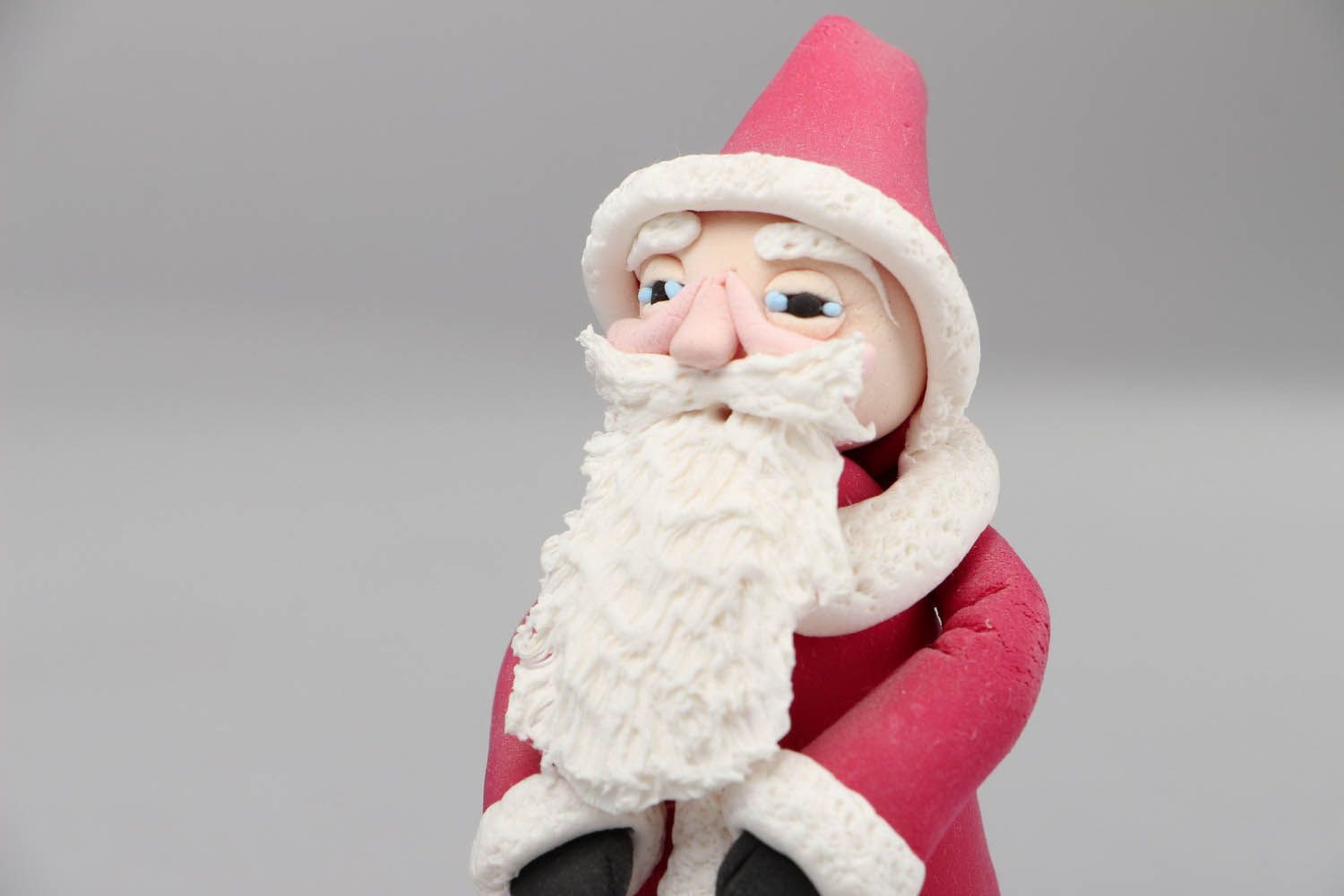 Statuette de Père Noël en pâte polymère faite main photo 2