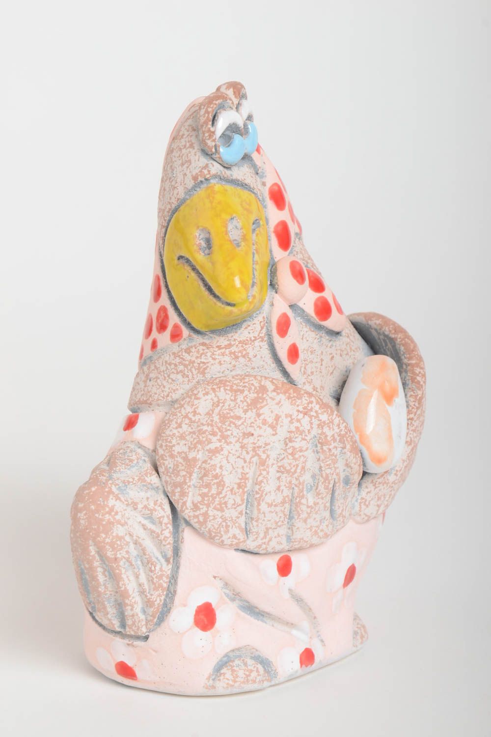 Tirelire poule céramique Tirelire fait main peinte originale Cadeau pour enfant photo 5