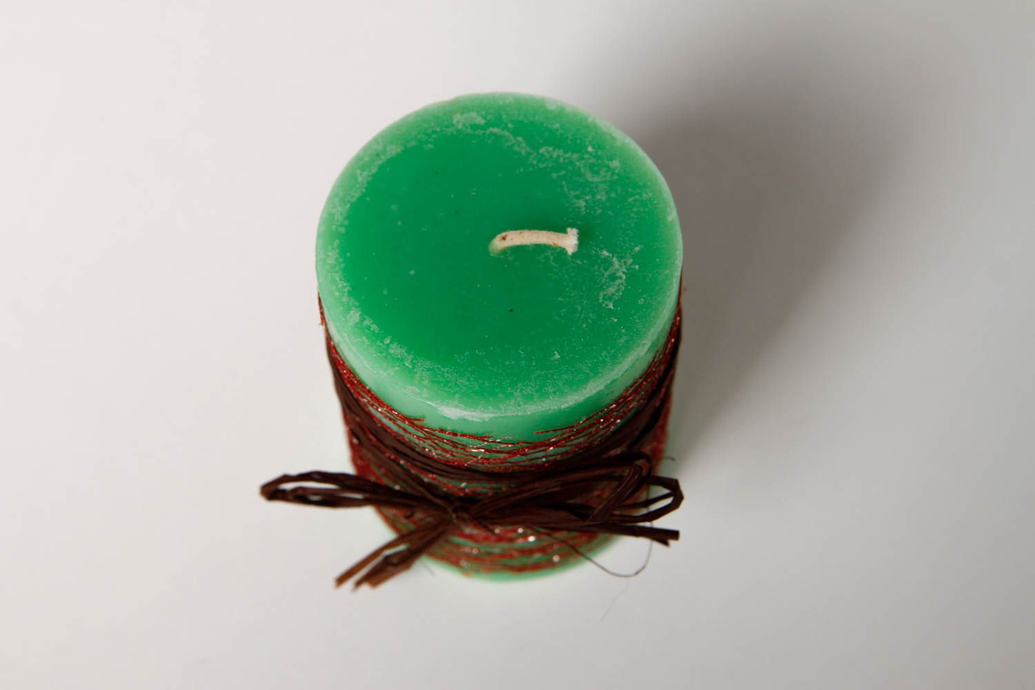 Vela de parafina verde hecha a mano objetos de decoración adorno para casa foto 4