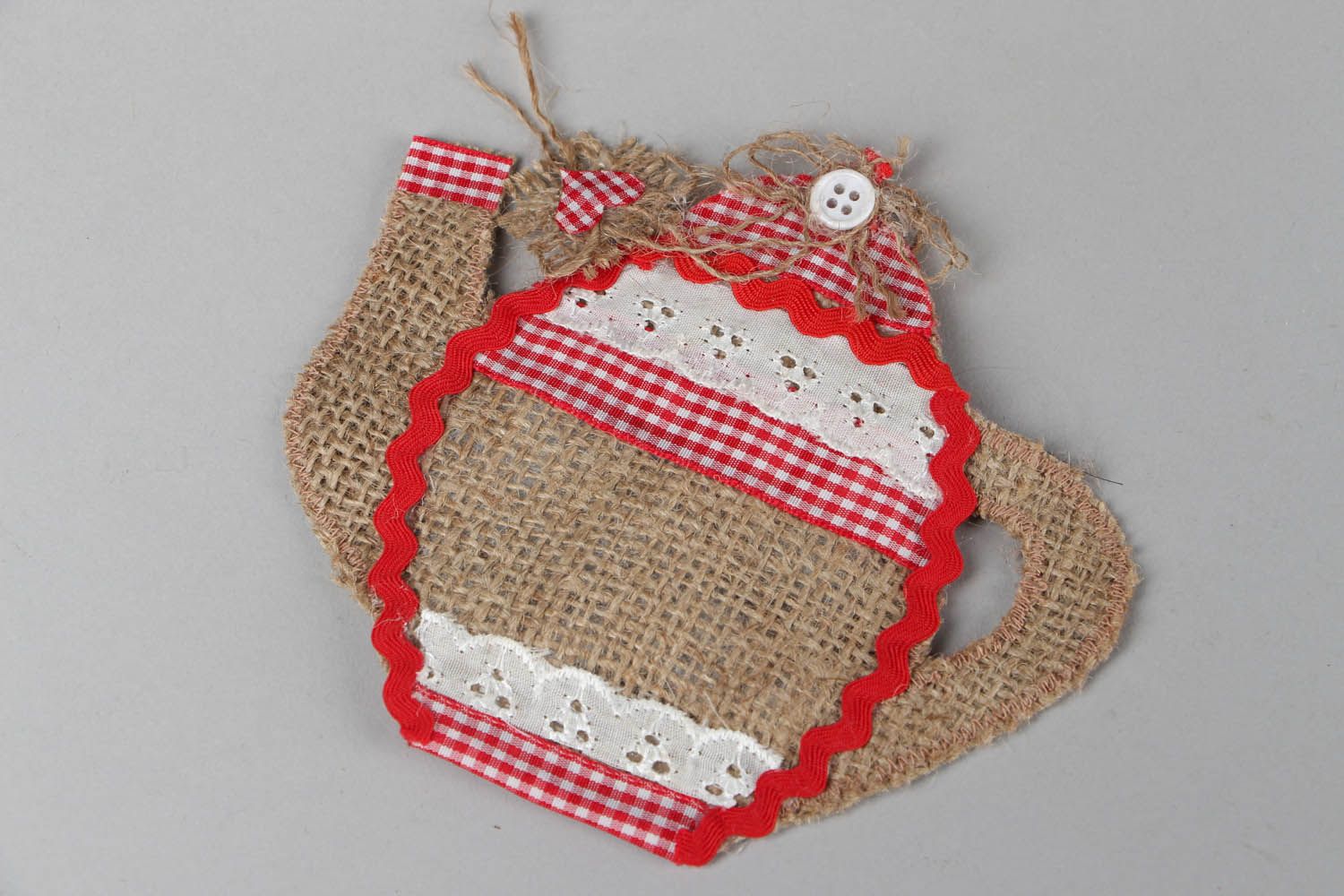 Textile toy for Christmas tree Teapot photo 1
