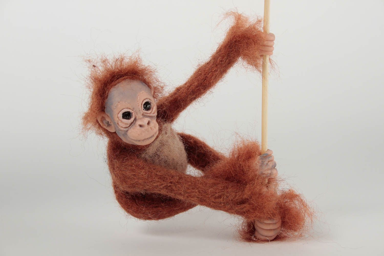 Juguete artesanal de lana muñeco de peluche regalo original para niño Mono foto 5