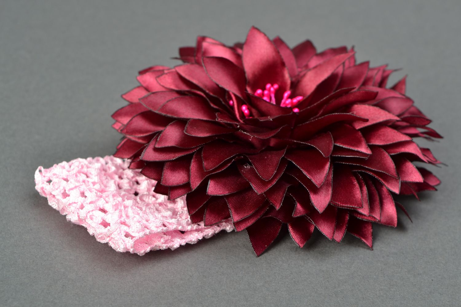 Rosa Haarband mit Blume foto 3