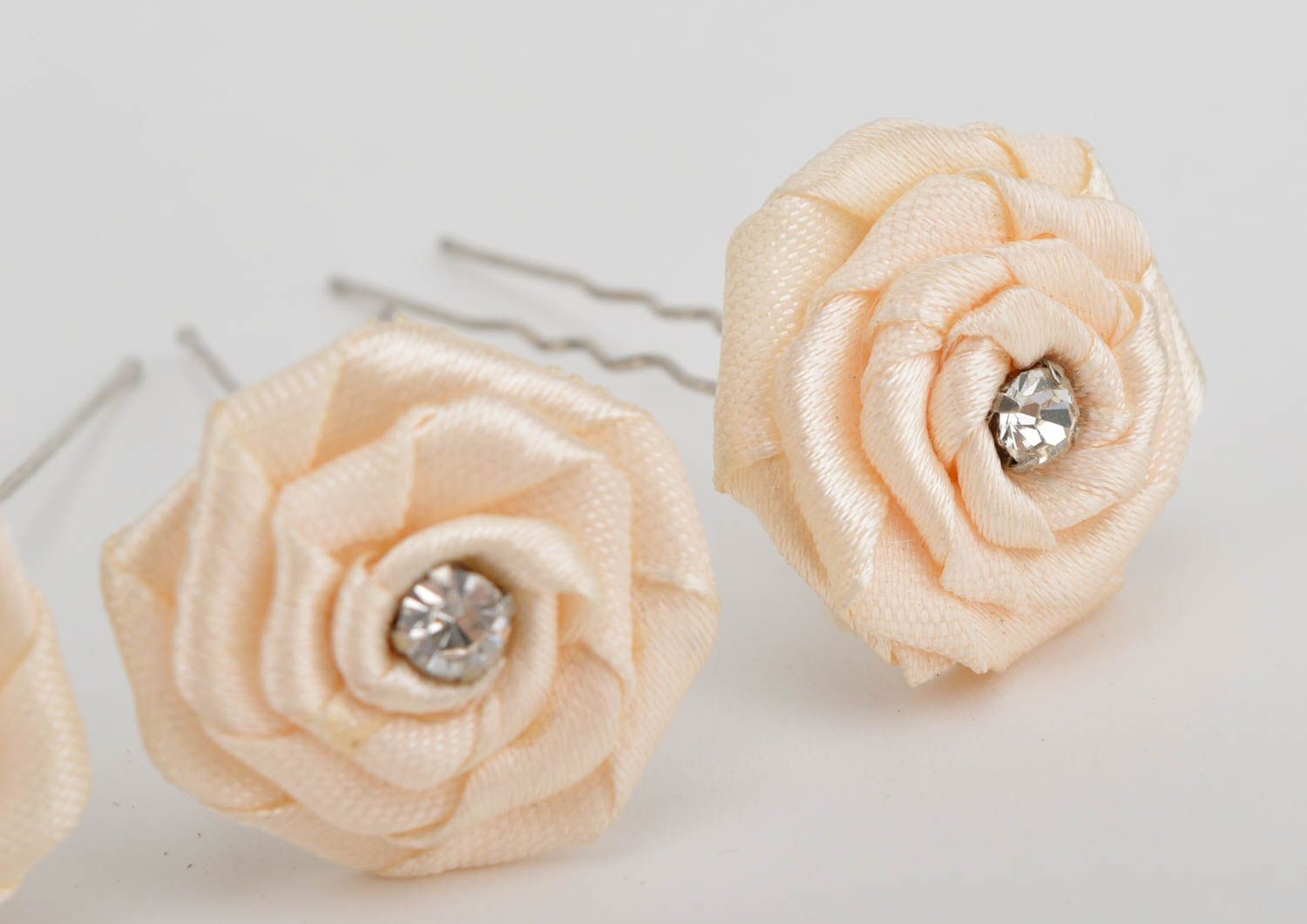 Beautiful handmade flower hairpin wedding hairpins 5 pieces elegant hair photo 2