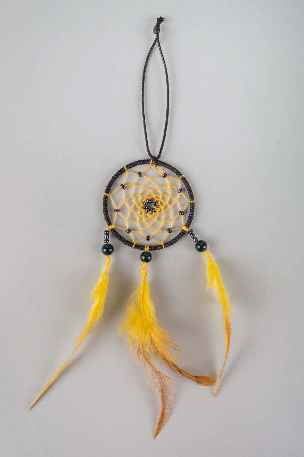 Handmade small dreamcatcher unusual Indian amulet stylish wall hanging photo 2