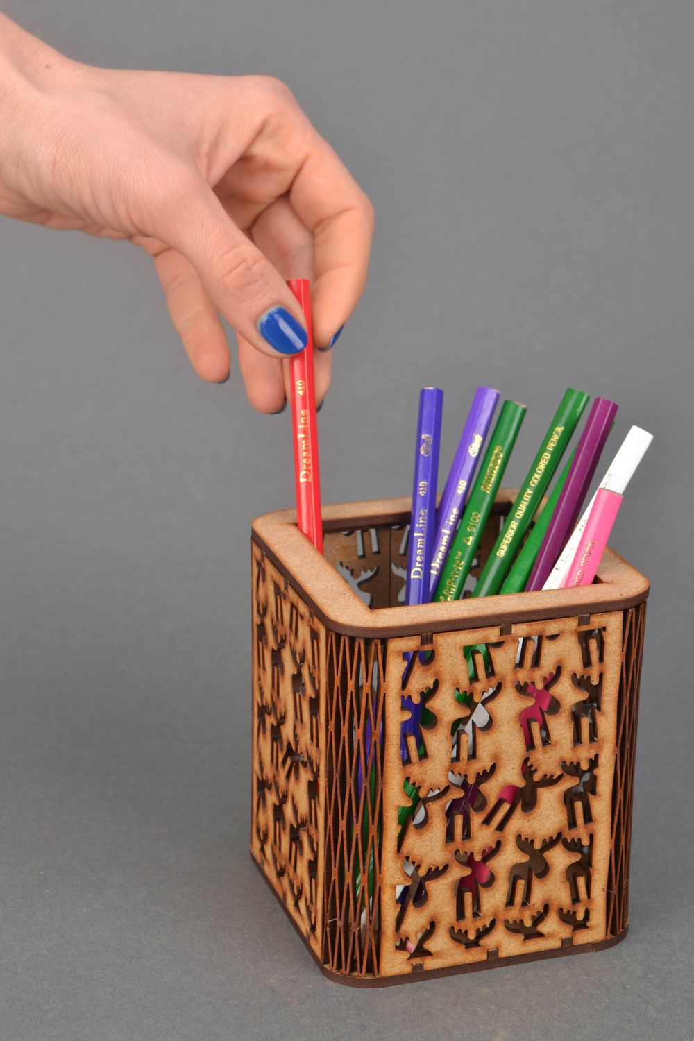 MDF craft blank for painting Pen Holder photo 2