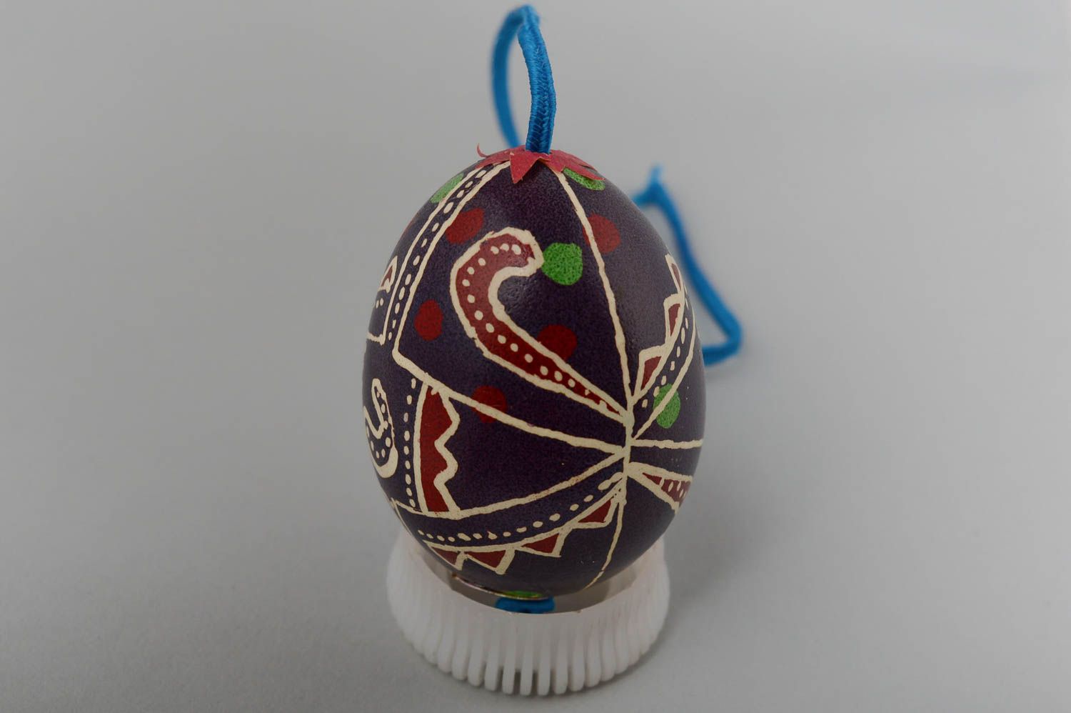 Пасхальное яйцо ручной работы расписное на шнурке декор для интерьера к Пасхе фото 3