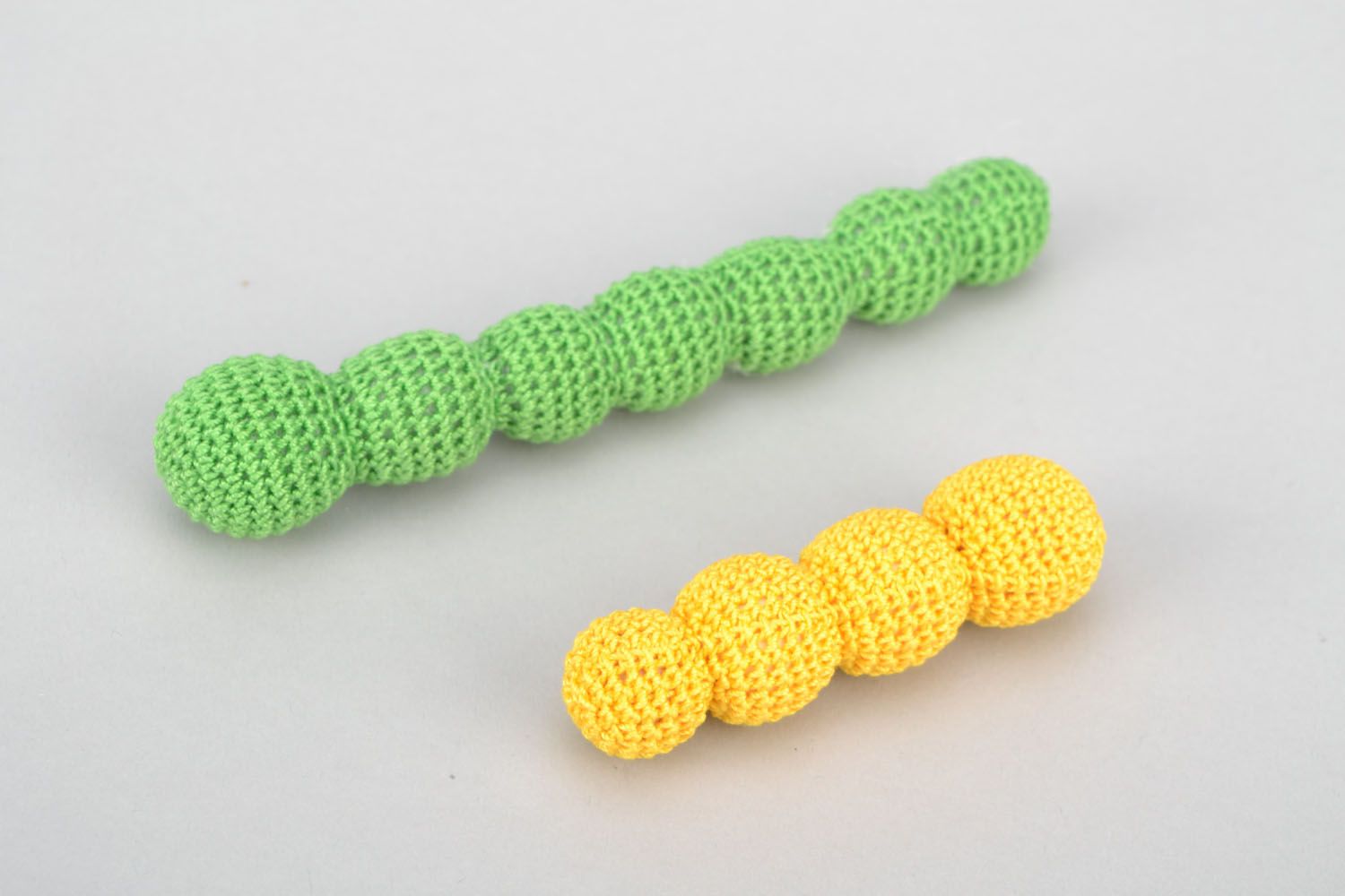 Set of educational toys crocheted over with cotton threads photo 5
