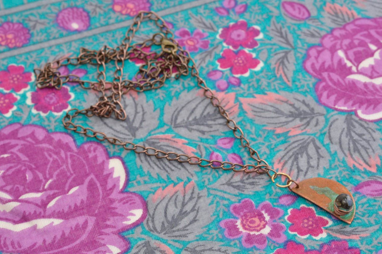 Handmade jewelry copper jewelry female pendant neck accessory unusual gift photo 2