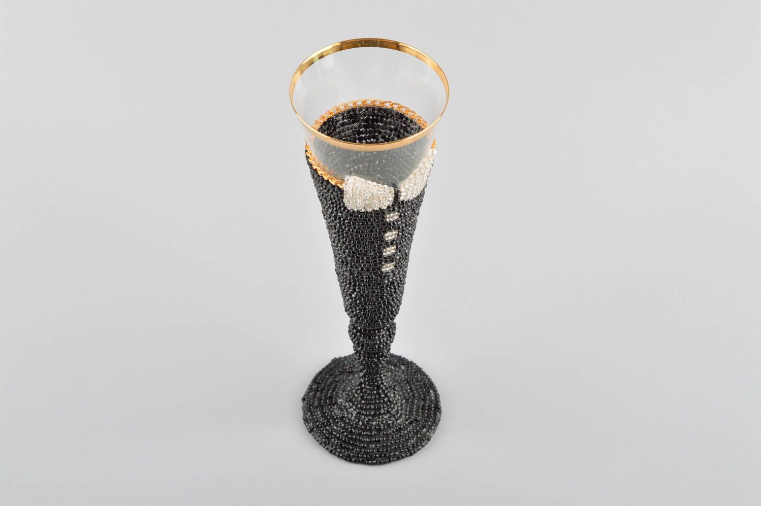 Copa de boda artesanal decorada elemento decorativo de cristal regalo original foto 4