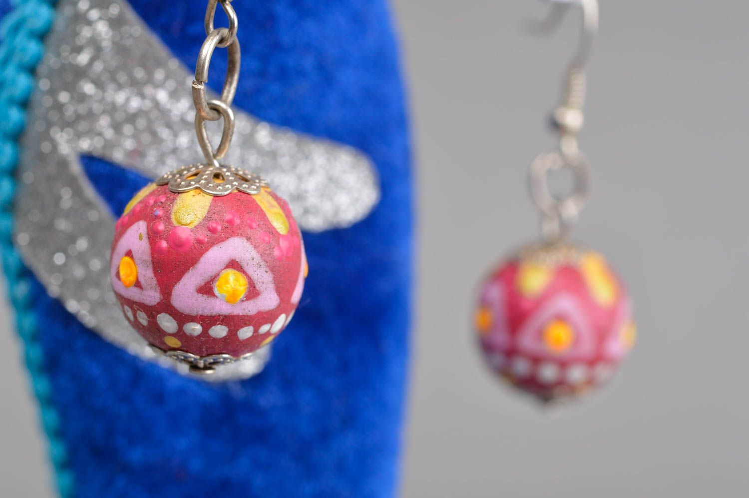 Handmade Ohrringe Gehänge Kugel Ohrringe Modeschmuck Damen Geschenk für Frau  foto 1