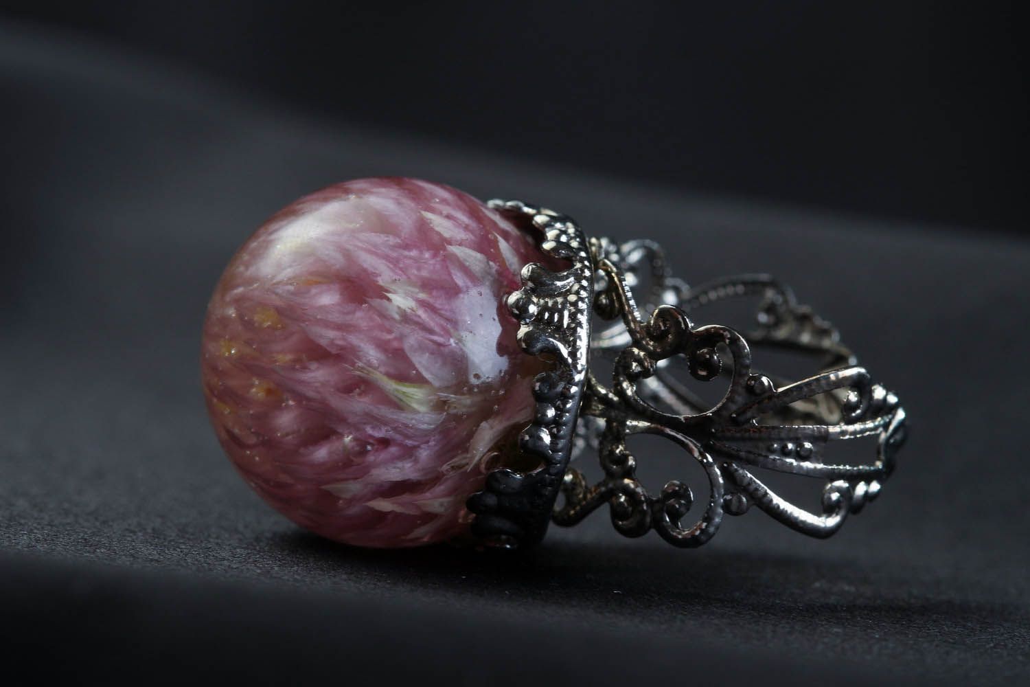 Ring with natural flower photo 3