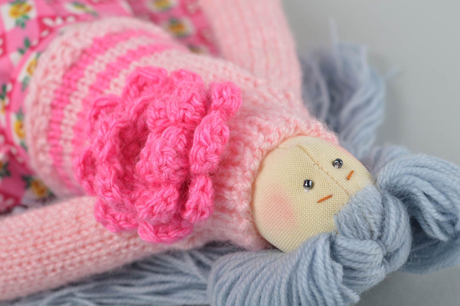 Кукла ручной работы кукла из ткани мягкая кукла в розовом наряде красивая фото 5
