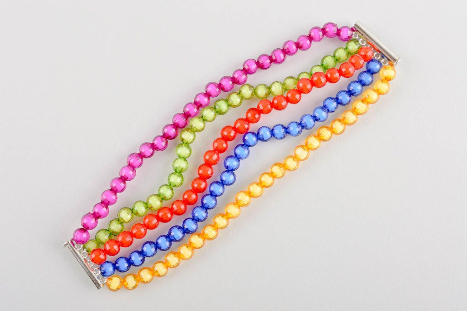 Bracelet plastique Bijou fait main multirang multicolore Cadeau pour femme photo 5