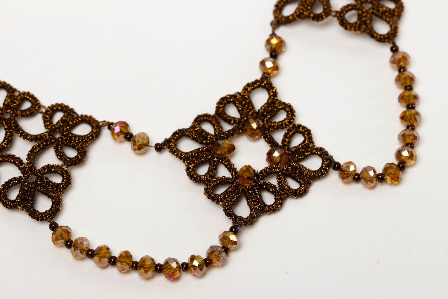 Unusual handmade textile necklace artisan jewelry designs neck accessories photo 3