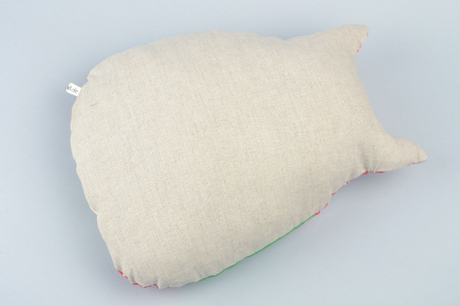 Игрушка подушка сова на диван разноцветная из хлопковой ткани ручная работа фото 5