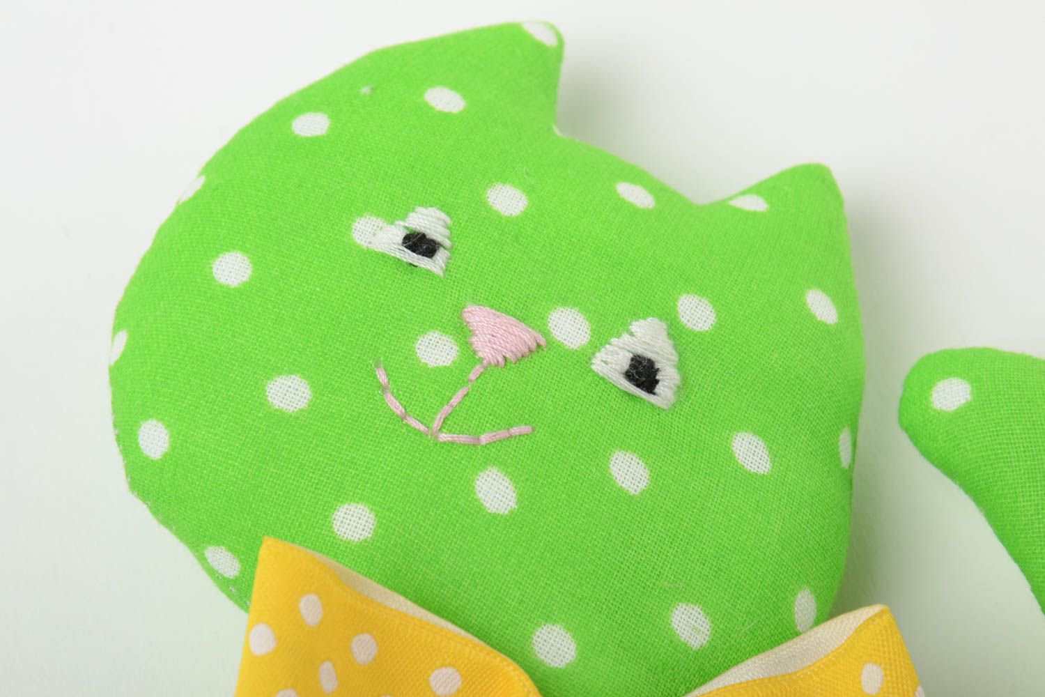Beautiful children's handmade chintz fabric soft toy cat photo 4