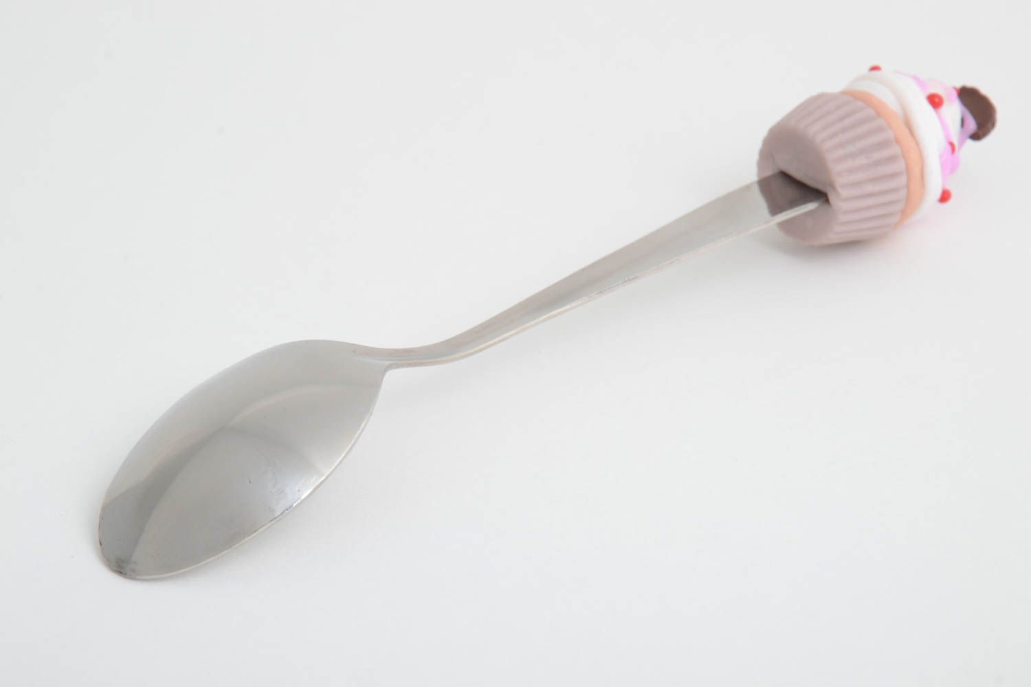 Handmade tea spoon stainless steel flatware childrens cutlery polymer clay photo 3
