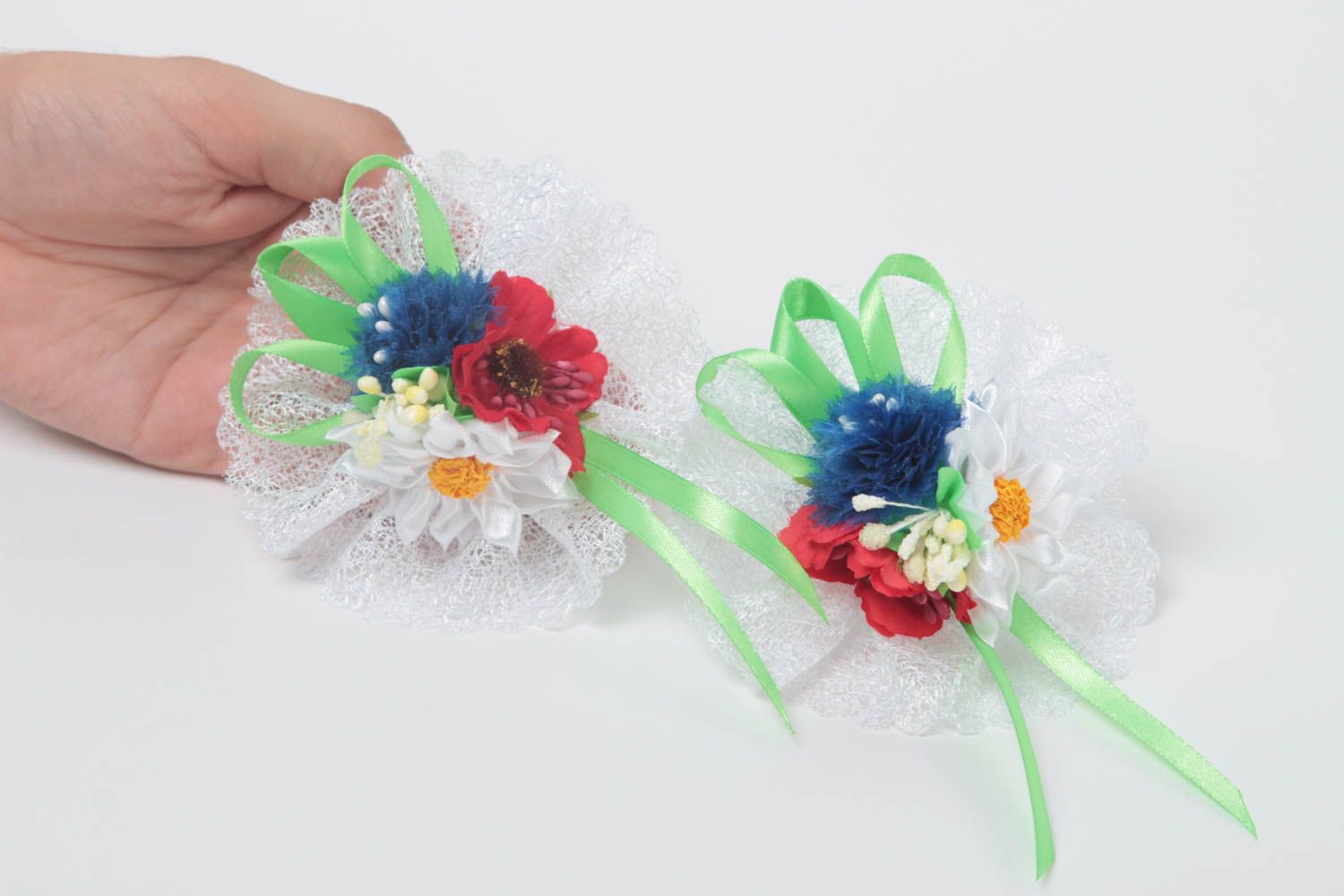 Girls hair accessories handmade hair ties set of 2 hair scrunchies gift for girl photo 5
