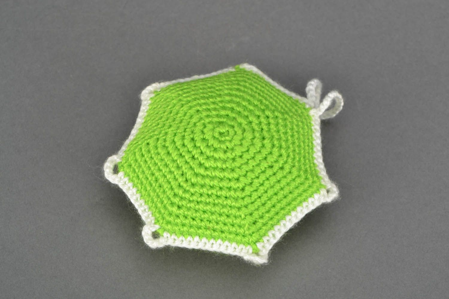 Porte-épingles vert tricoté main au crochet photo 4