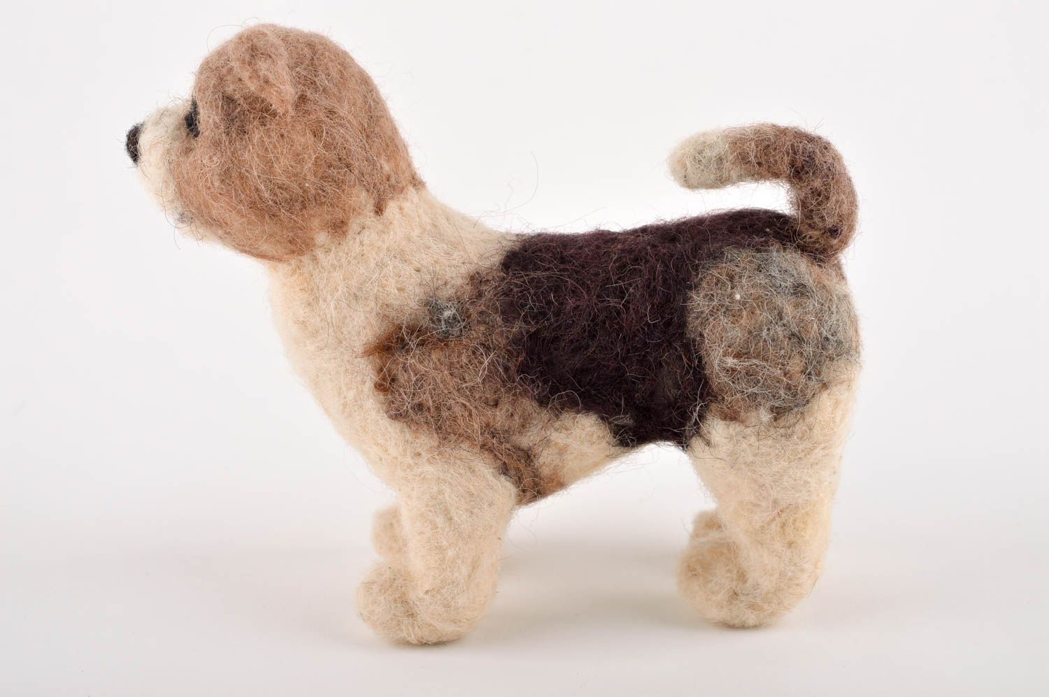 Weiches Hund Kuscheltier handmade kleines Wolle Spielzeug Geschenk für Kinder foto 4