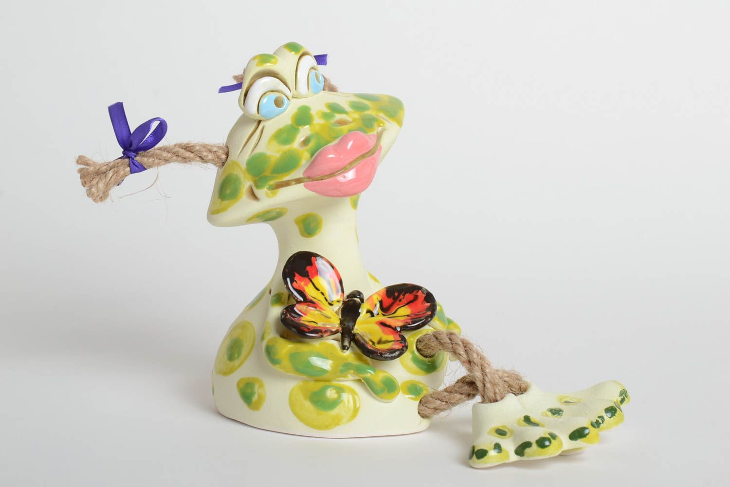 Spardose Frosch handgemachte Keramik Ton Deko Geschenk für Kinder bemalt bunt foto 2