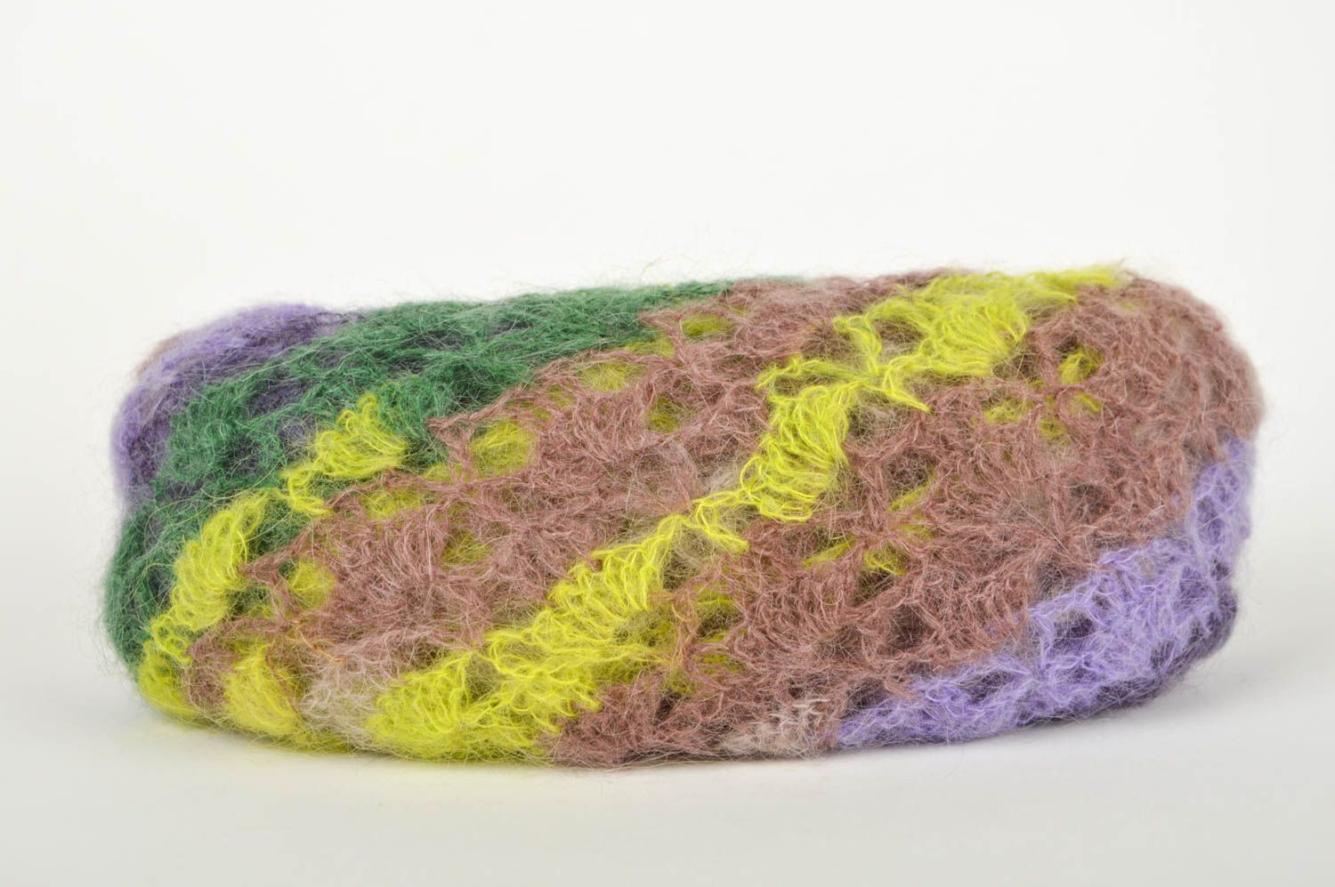 Châle laine fait main Accessoire tricot au crochet design original Cadeau femme photo 5
