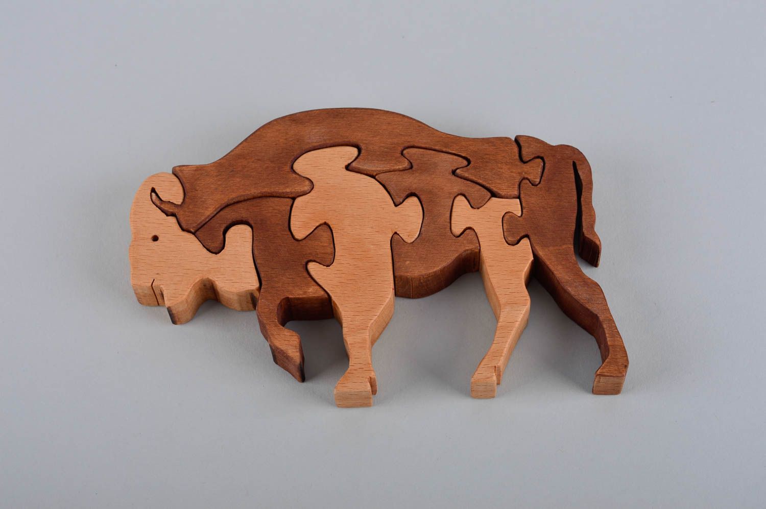  Развивающая игрушка ручной работы детская головоломка пазлы для детей бизон фото 4