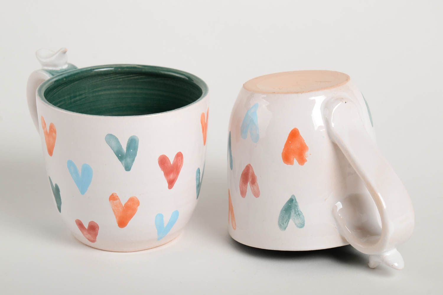 2 tazas originales hechas a mano de arcilla vasijas de barro menaje de cocina foto 5
