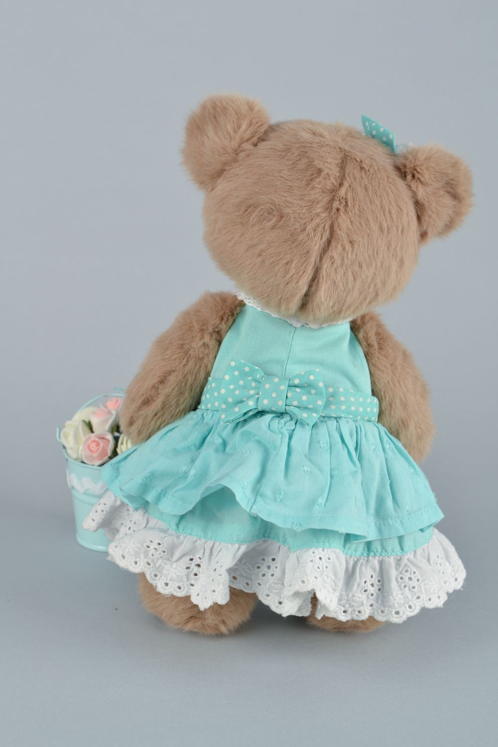 Osito de peluche con cubo de metal foto 4