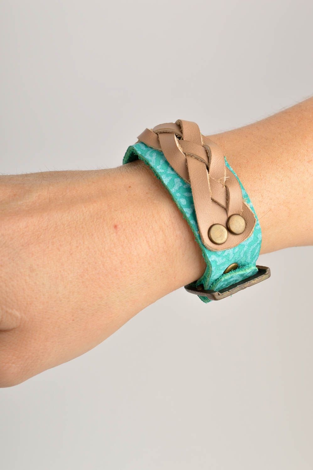 Handmade bracelet leather bracelet unusual accessory for girls gift for her photo 2
