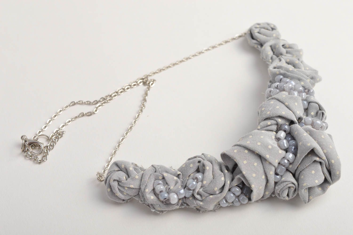 Handmade designer necklace stylish grey necklace festive elegant jewelry photo 5