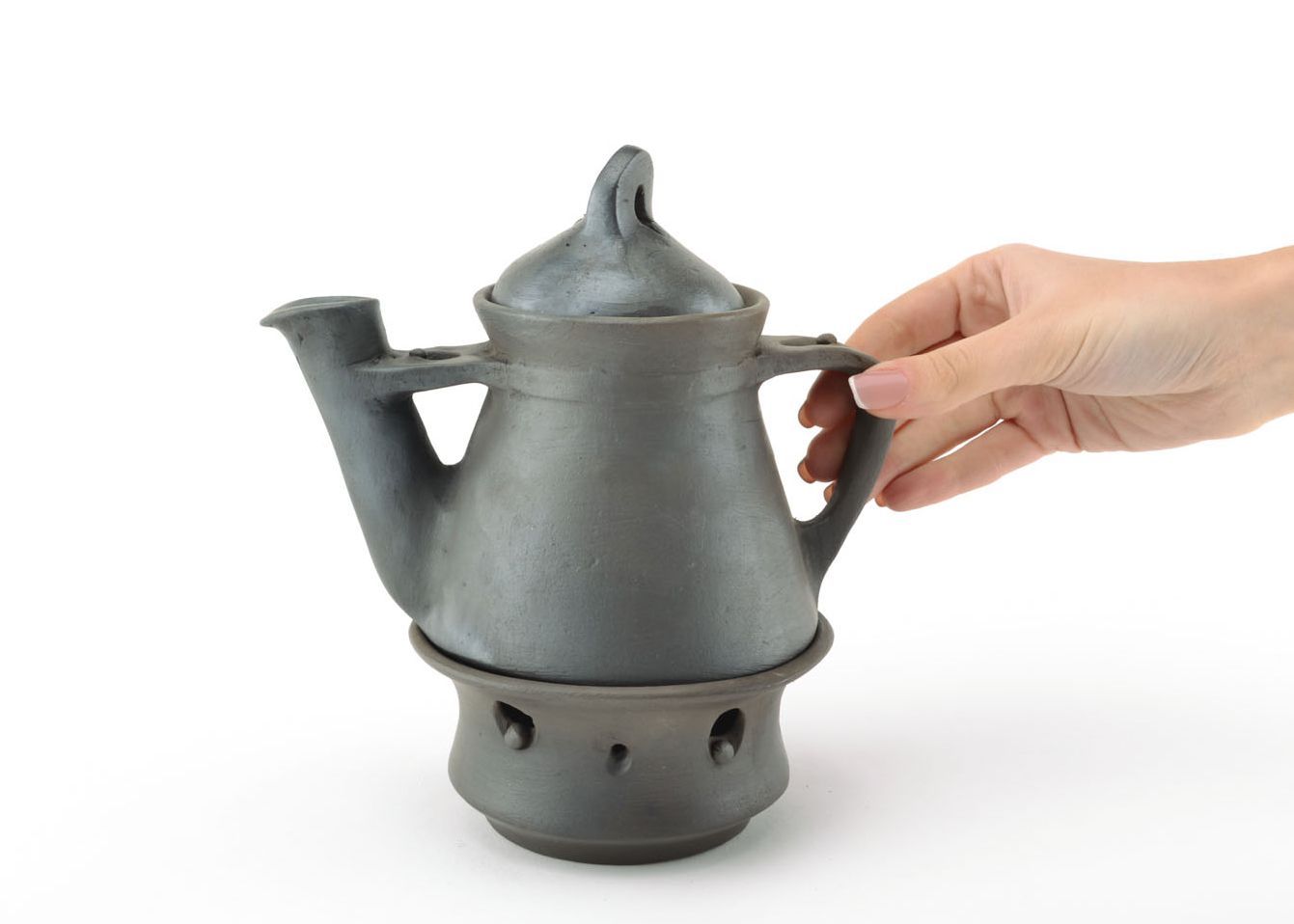 Black-smoked ceramic teapot photo 6