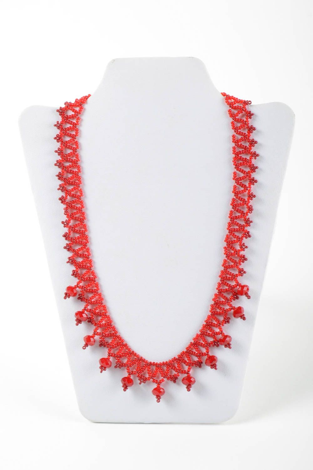 Collar de abalorios hecho a mano collar moderno rojo bisutería artesanal  foto 2