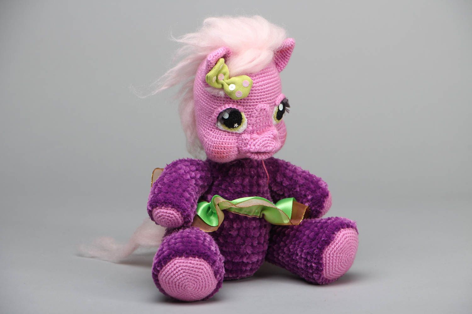 Unusual soft crochet toy Pony photo 1