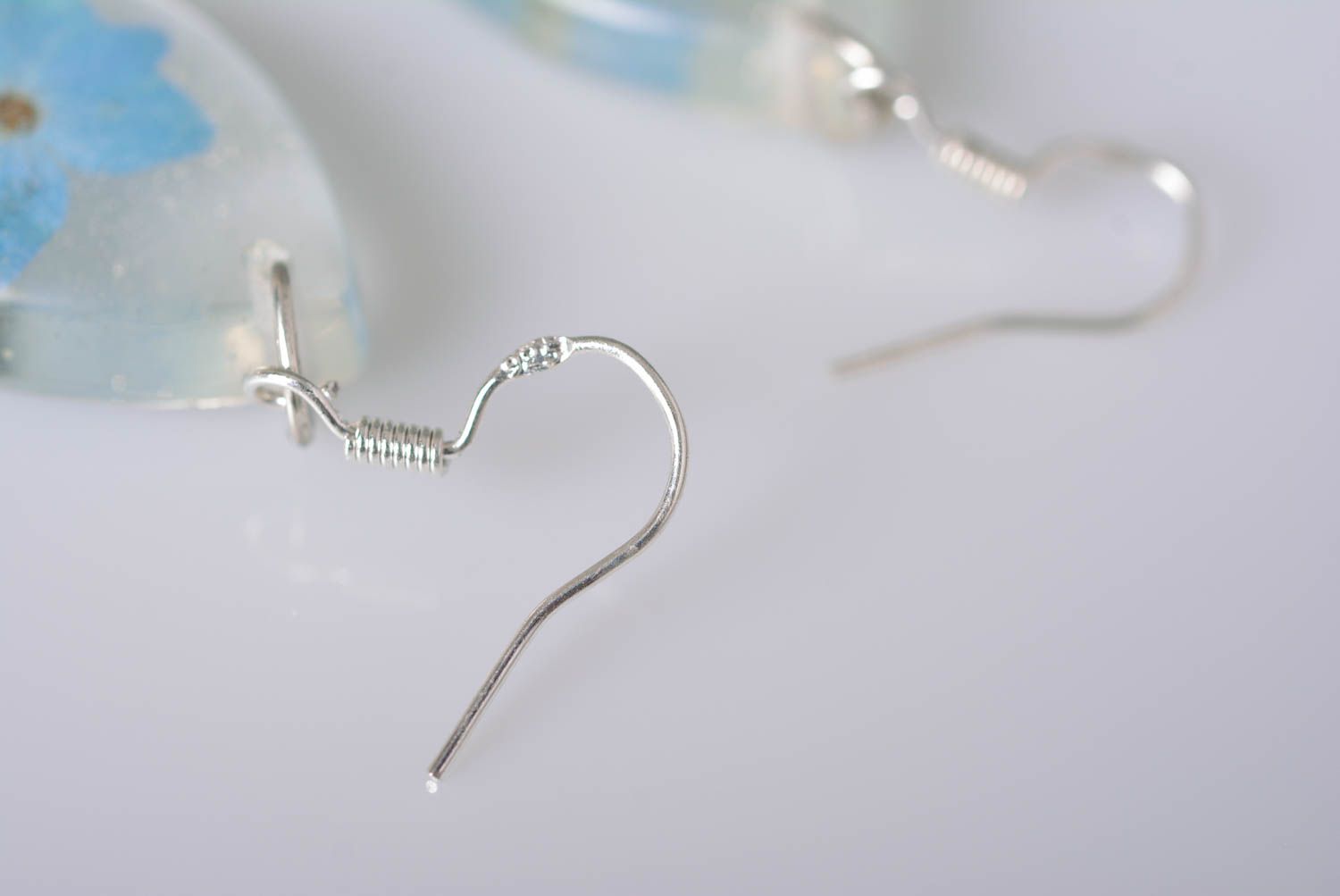 Handmade accessories epoxy earrings metal earrings epoxy item hydrangea earrings photo 4