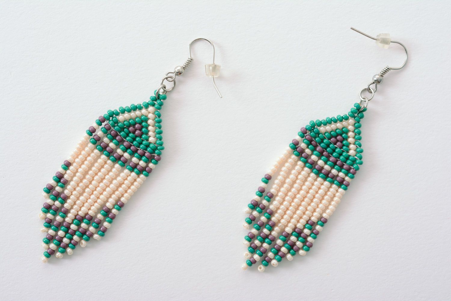 Long ethnic beaded earrings photo 1