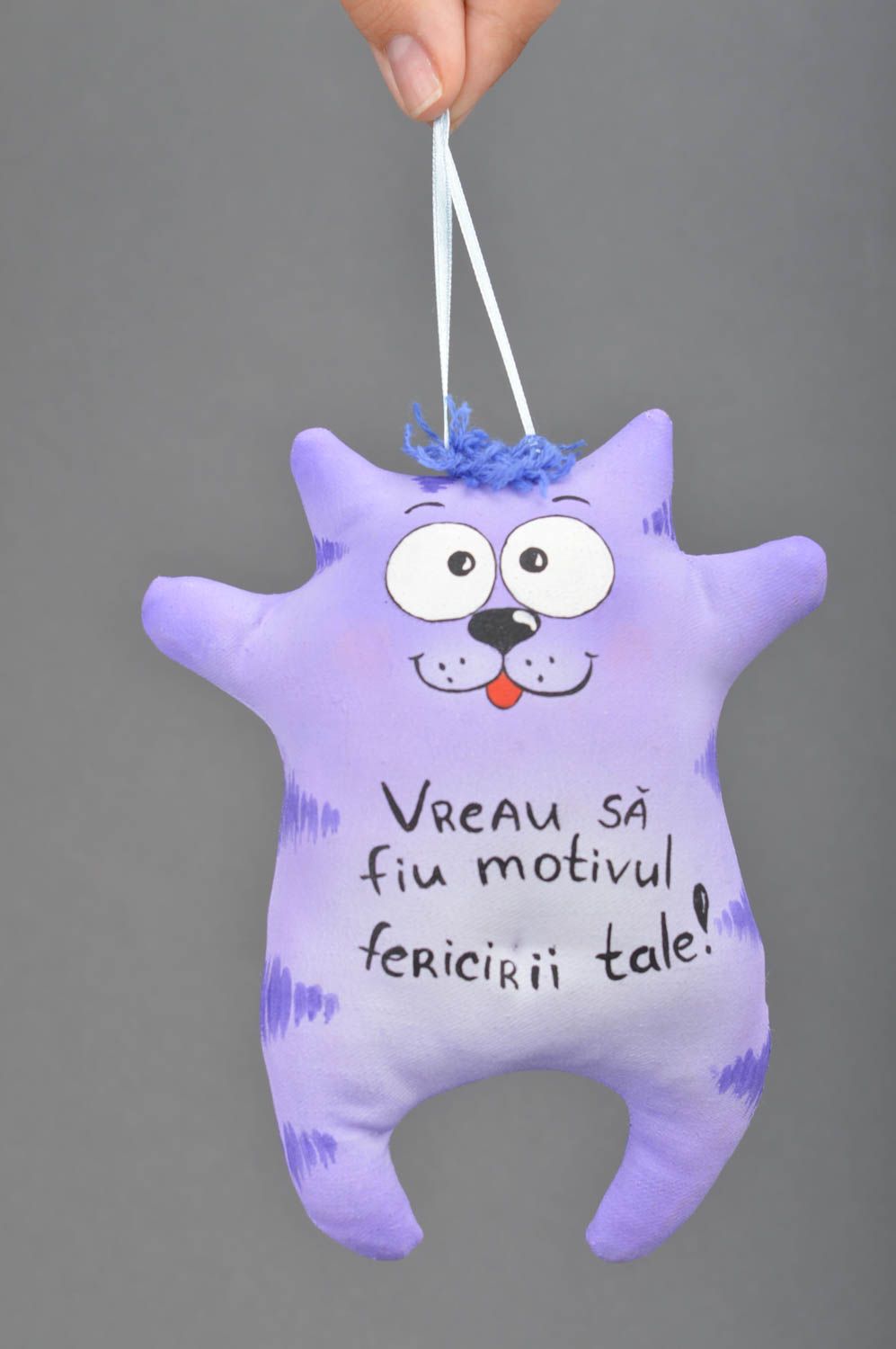 Juguete hecho a mano gato de peluche colgante decorativo regalo para niños 
 foto 3