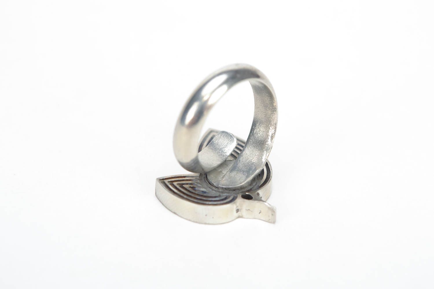 Schmuck Ring Rohling aus Metall in Form von Blättern mit einstellbarer Größe foto 4