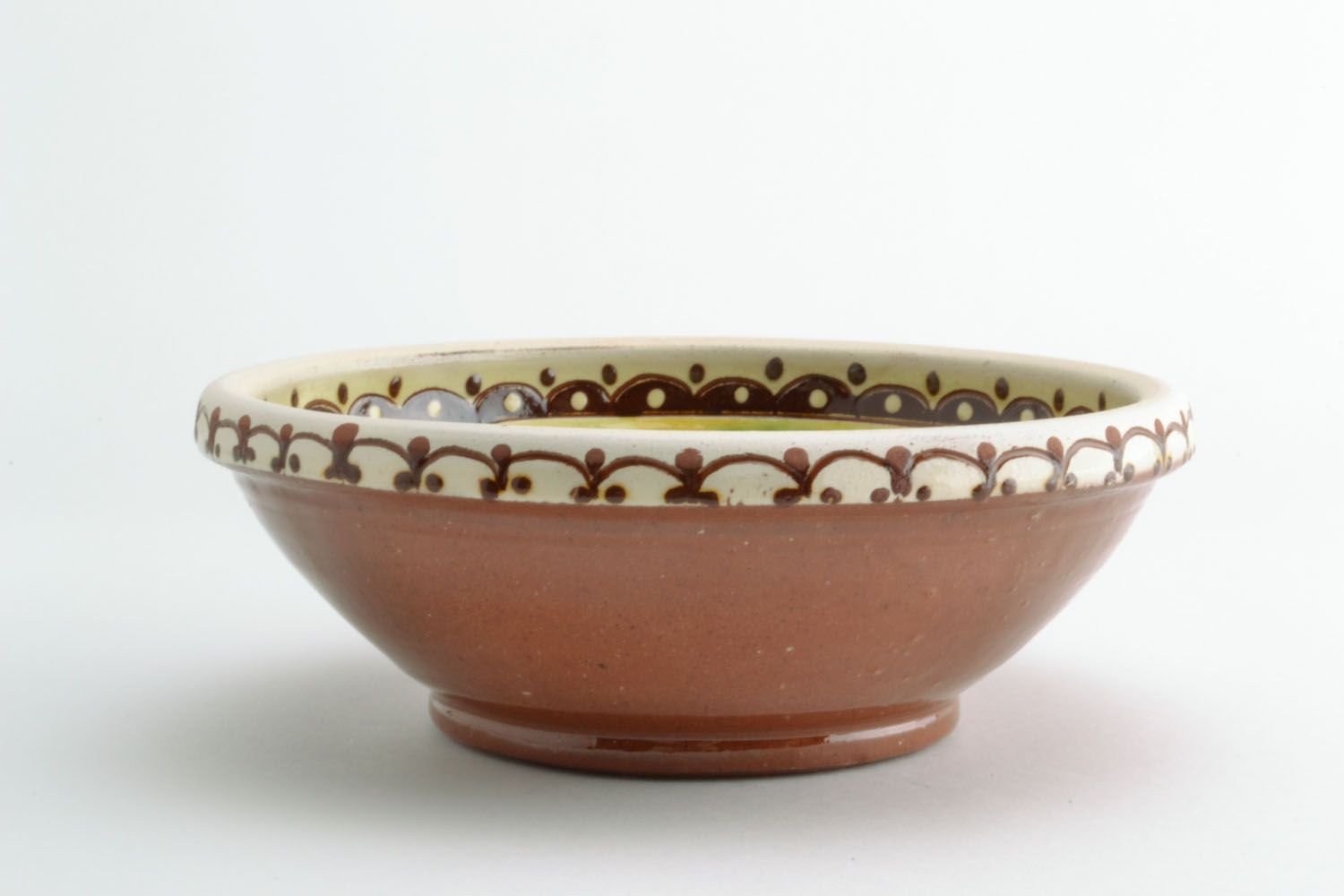 Clay bowl with ornament photo 3